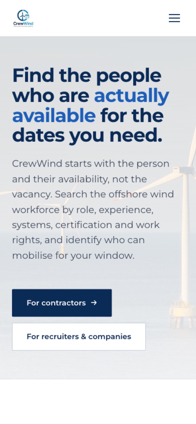 CrewWind on mobile