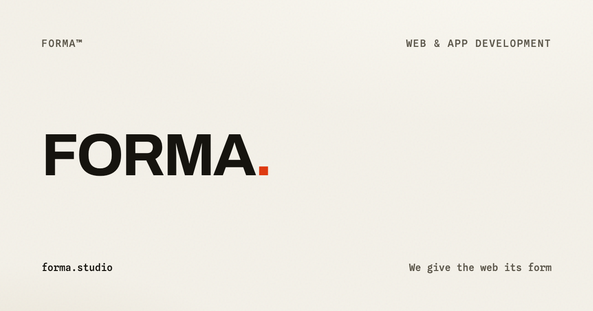FORMA · Web & app development · Glasgow & Edinburgh